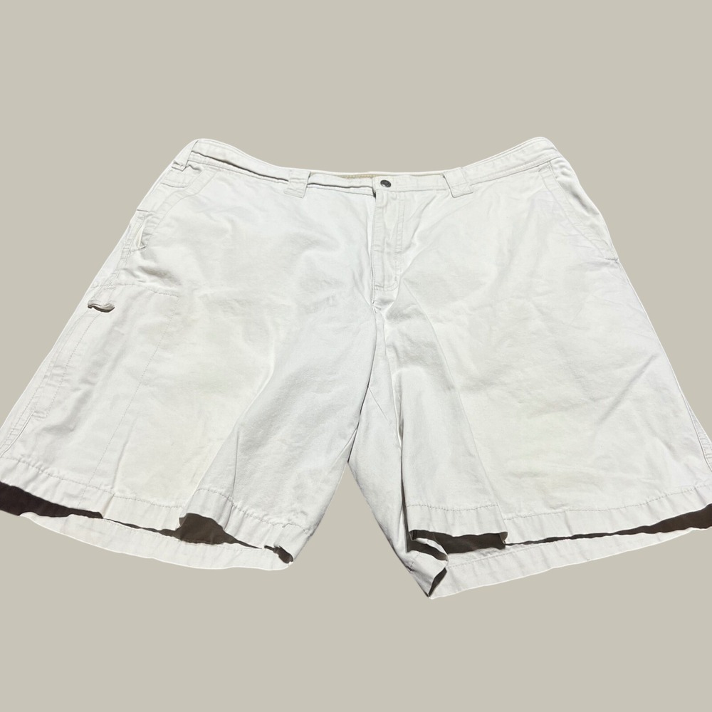 Columbia Mens Khaki Cotton Utility Cargo Shorts Beige Size 40 Inseam 10 AM4478